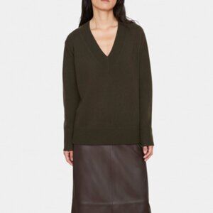 Wool/Cashmere Vince Rib Trim V-Neck Tunic